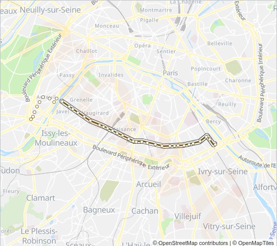 Bus Ligne 62 (Porte de Saint-Cloud à Porte de France)